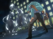 Орихиме и её друзья противостоят куклам Хо и Бана.