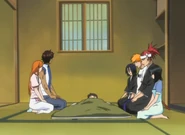 Ичиго и друзья, ухаживающие за раненым ребенком.