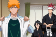 Ichigo holds the haori