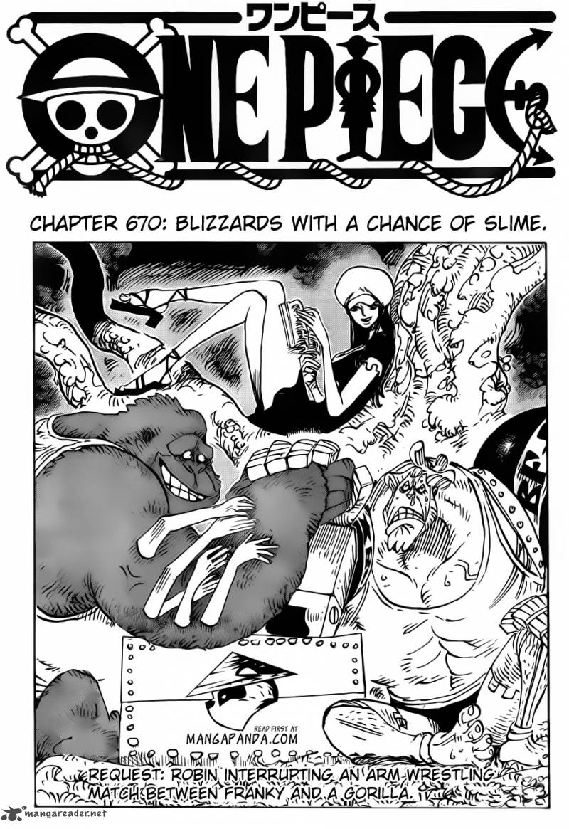 One Piece Chapter 670 Blizzard With A Chance Of Slime Bleach Story Role Play Wiki Fandom