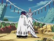 Mayuri unterhält sich mit seinem Gegner