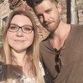 Luke Mitchell and a fan on set in Venice, Italy. 20 Jun, 2017.