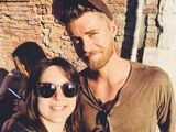 Luke Mitchell with a fan in Venice, Italy, on the Blindspot set. Tuesday, June 20, 2917.