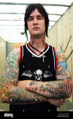 Drummer-james-owen-sullivan-aka-the-rev-of-avenged-sevenfold-backstage-KCECBM.jpg