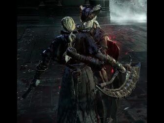 Lady Maria's unique "Hug of Death" parry on a hunter.
