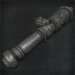 Пушка Представьте, как в бой тащат станковую пушку с ее немыслимым весом, ошеломительной отдачей и большим расходом Ртутных пуль. Это был мертворожденный проект, и вскоре работы по его передвижению были прекращены. Но, возможно, это оружие пригодится для борьбы с невероятно большими врагами.