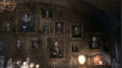 The portraits in dining room