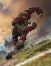 An Ork Star Player runs the ball to the opposing players' end zone