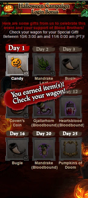 Halloween Campaign Login Bonus