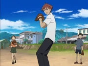 Kai play baseball with the kids in Vietnam