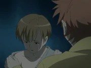 Riku in agony as he needs blood to sate his hunger from healing