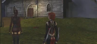 Mynce and Rayne look at remains