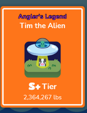 Tim the Alien in fishing frenzy