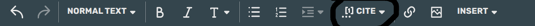 Where the Cite button is.