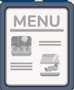 Waffle in cafe menu