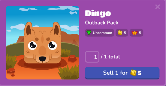 Dingo in the Blook Menu
