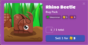 Rhino Beetle in the Blook Menu