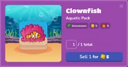 Clownfish in Blook Menu