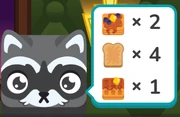Raccoon in cafe