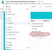 Step 5 (Downloading the spreadsheet, the red circle is the csv you should download)