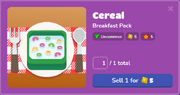 Cereal Blook Menu