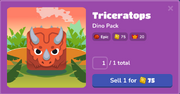 Triceratops in the Blook Menu