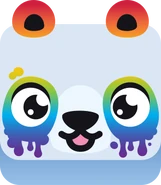 Rainbow panda without background.