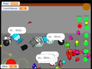 A M.O.A.B. with a flurry of bloons with it.