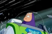 Buzz's shuttle breaking apart.