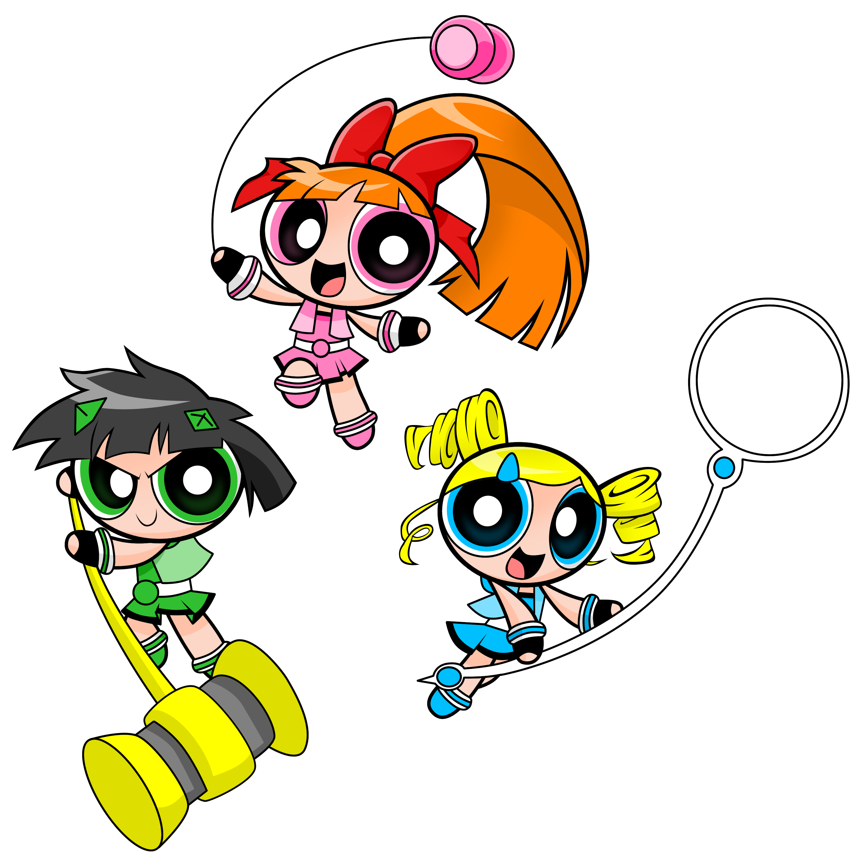 The PowerPuff Girls Characters as Anime - Misa Cartoons - YouTube