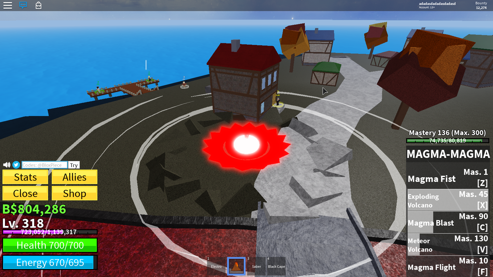 magma #combo #bloxfruits #roblox #500 magma combo lvl 500 not the