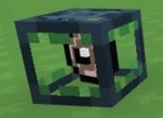 A cow spawner block in-game
