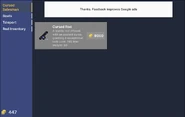 The menu in the shop that appears now