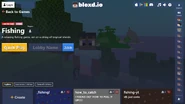 The lobby selection menu of Fishing (example)