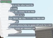 The new chat box with swear words (names blurred out for privacy).