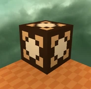 The blocker (dim lamp on) on a platform in Bloxd Hop