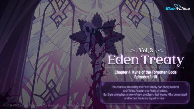 Kyrie for the Forgotten Gods Part 1 Global Release Date ~ December 20th, 2022 alongside Imashino Misaki's banner.