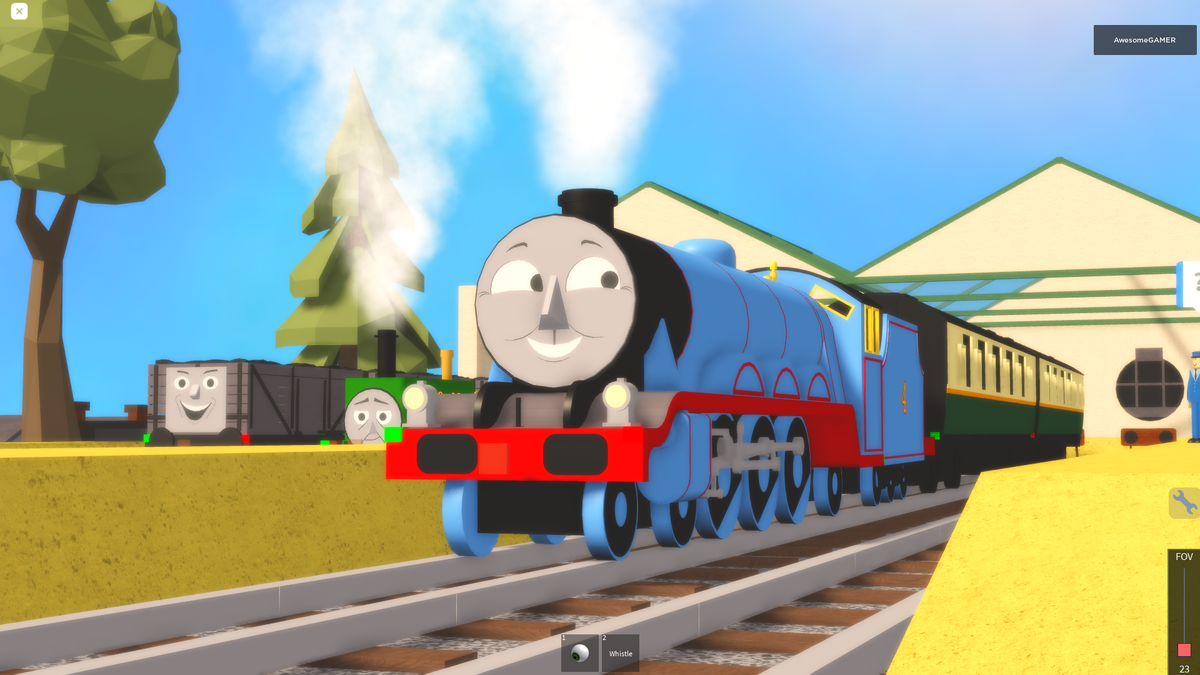 The First Red Engine, Blue Train With Friends Wiki