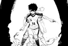 Isagi dribbling the ball