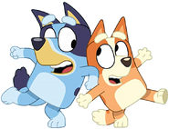 Alternate artwork of Bluey and Bingo