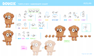 A diagram of Dougie's hand signs, containing translations for his lines.[1]