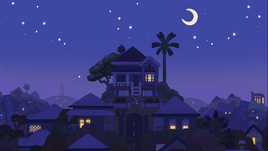At night