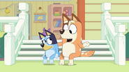 Chilli explains that Bluey's game was stopping the dads from having fun. Bluey is skeptical.