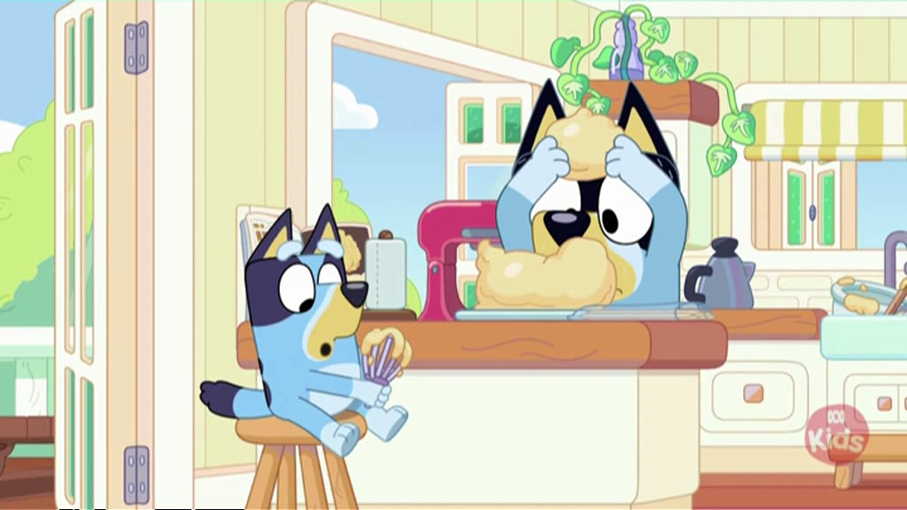 Bluey : Papa met Bingo et Bluey au lit - Papa met Bingo et Bluey au lit  (S01E51), sur Disney Junior le