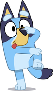 Artwork of Bluey playing