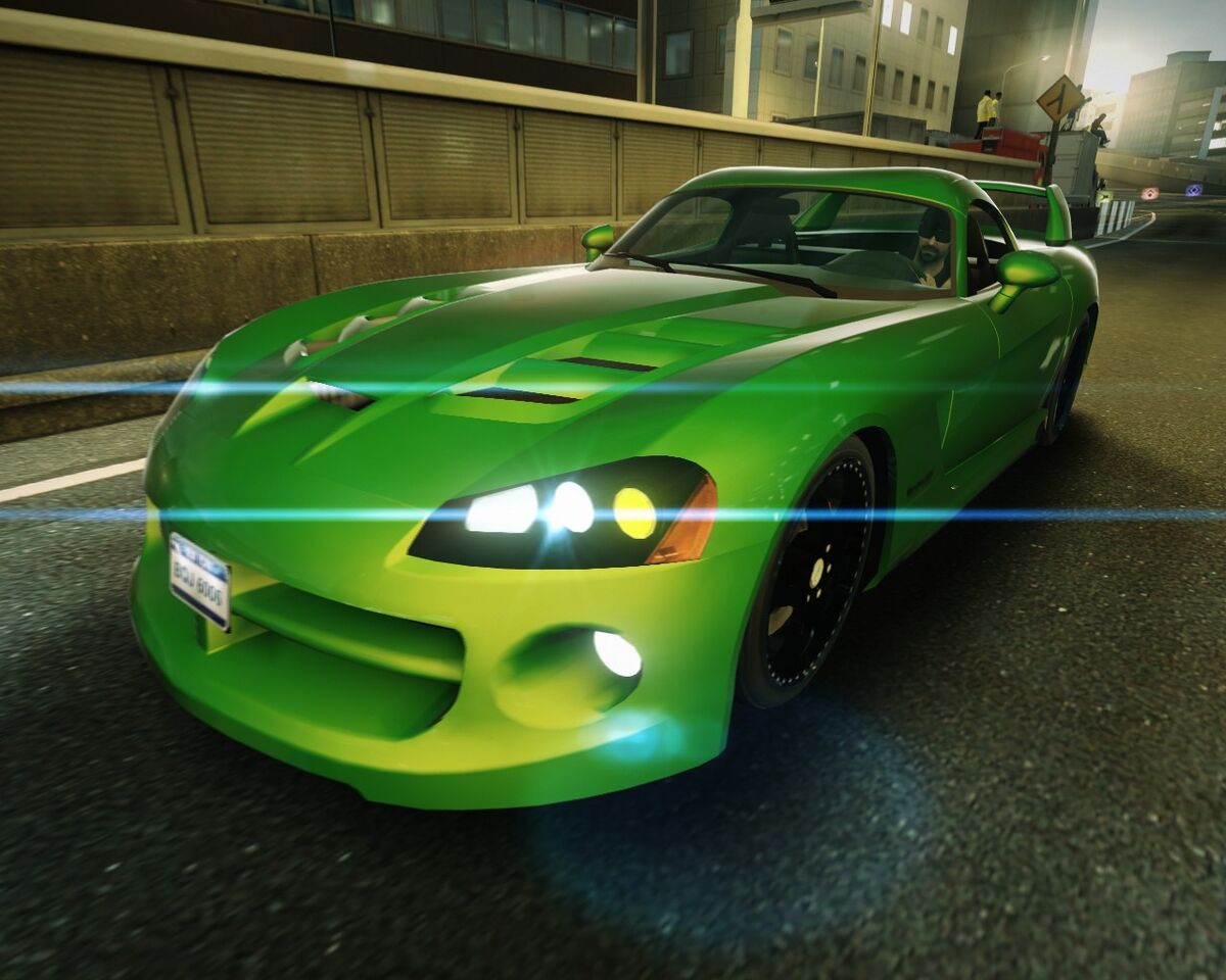 Зеленая перед. Dodge Viper Snake. Мустанг Вайпер Вайпер. Blur dodge. Тачки из Blur.