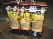Transformer, 3-Phase. A three phase transformer is constructed by winding three single phase transformers on a single core