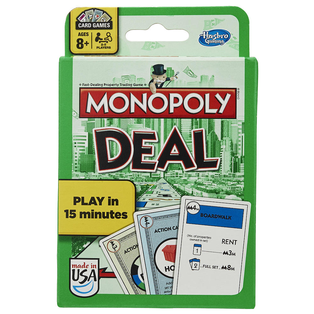 Short Play Card Game 2 to 6 Players Ages 8+ Monopoly Deal 