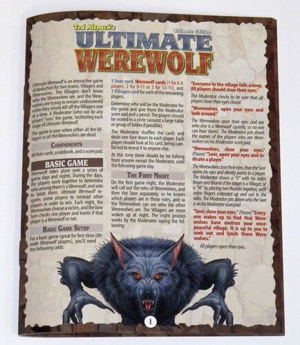 Ultimate Werewolf: Ultimate Edition, Board Game