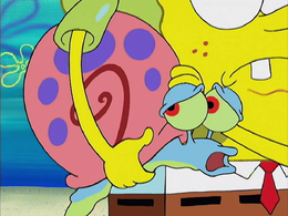 La manga verde de Bob Esponja y las manchas de Gary son más grandes de lo habitual.